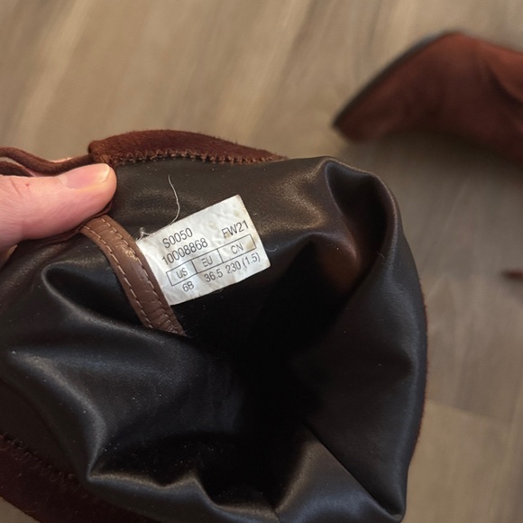 Stuart weitzman stretch suede dark maroon red highland thigh high heeled boots - Picture 9 of 9